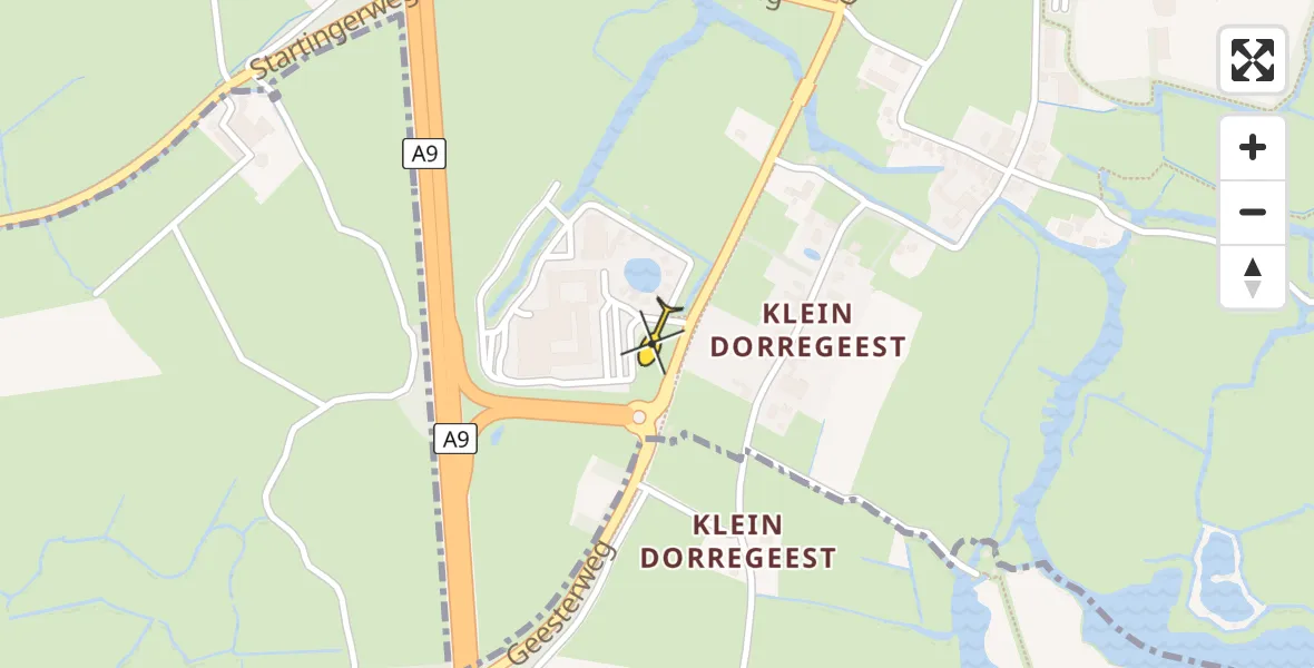 Routekaart van de vlucht: Lifeliner 1 naar Akersloot