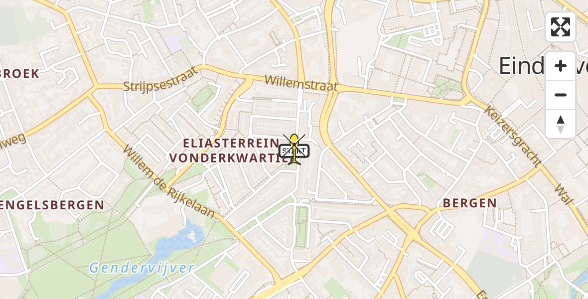 Routekaart van de vlucht: Lifeliner 3 naar Eindhoven, Lodewijk Napoleonplein