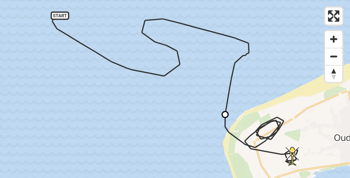Routekaart van de vlucht: Kustwachthelikopter naar Ouddorp, Groeneweg