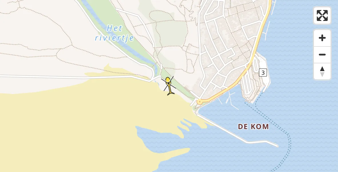 Routekaart van de vlucht: Ambulancehelikopter naar West-Terschelling