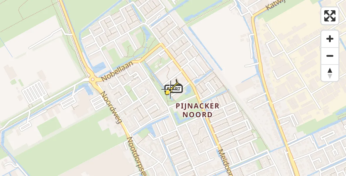 Routekaart van de vlucht: Lifeliner 2 naar Pijnacker, de Savornin Lohmanlaan