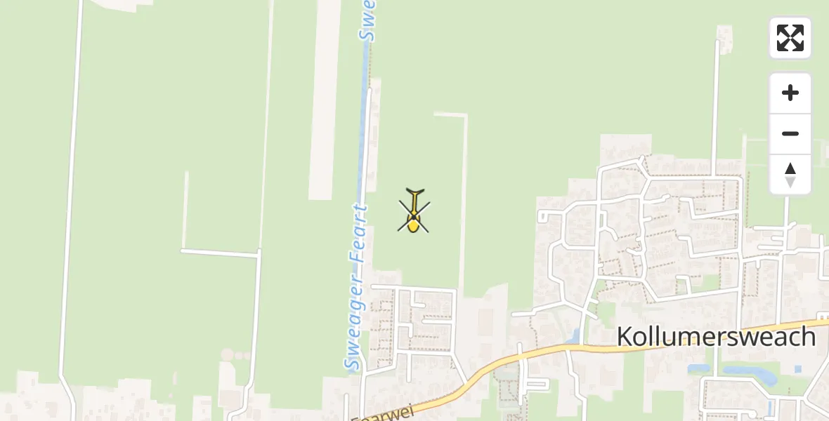 Routekaart van de vlucht: Lifeliner 4 naar Kollumerzwaag