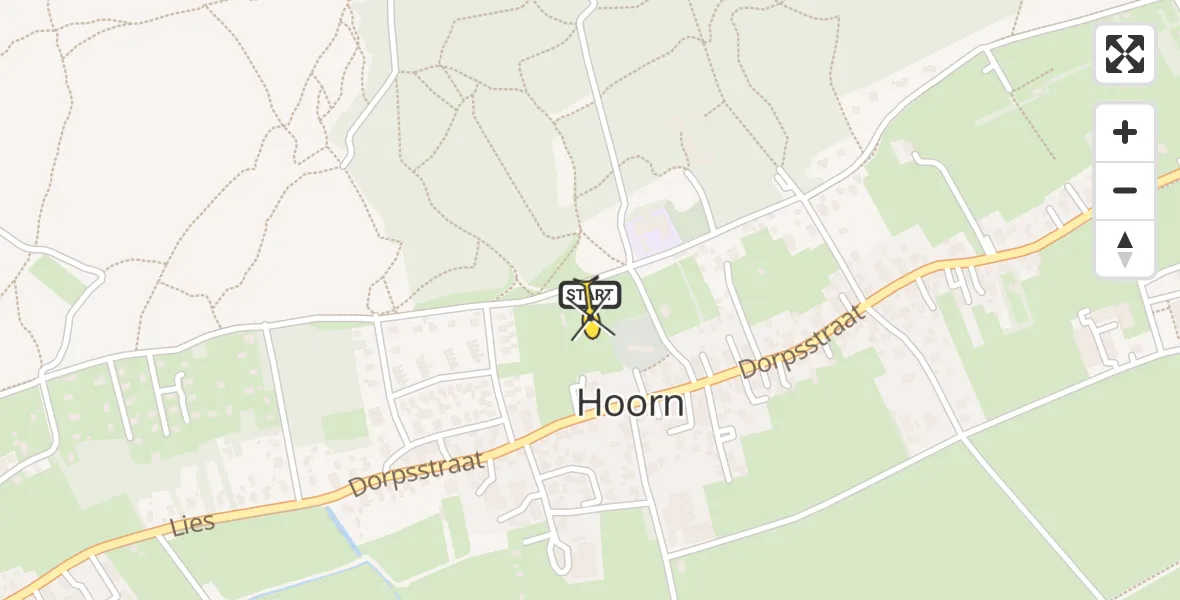 Routekaart van de vlucht: Ambulanceheli naar Hoorn, Duinweg Hoorn