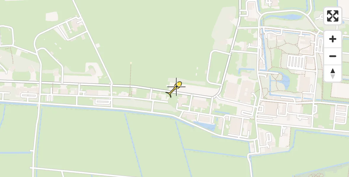 Vluchtroute Ambulancehelikopter van Vliegbasis Leeuwarden naar Vliegbasis Leeuwarden