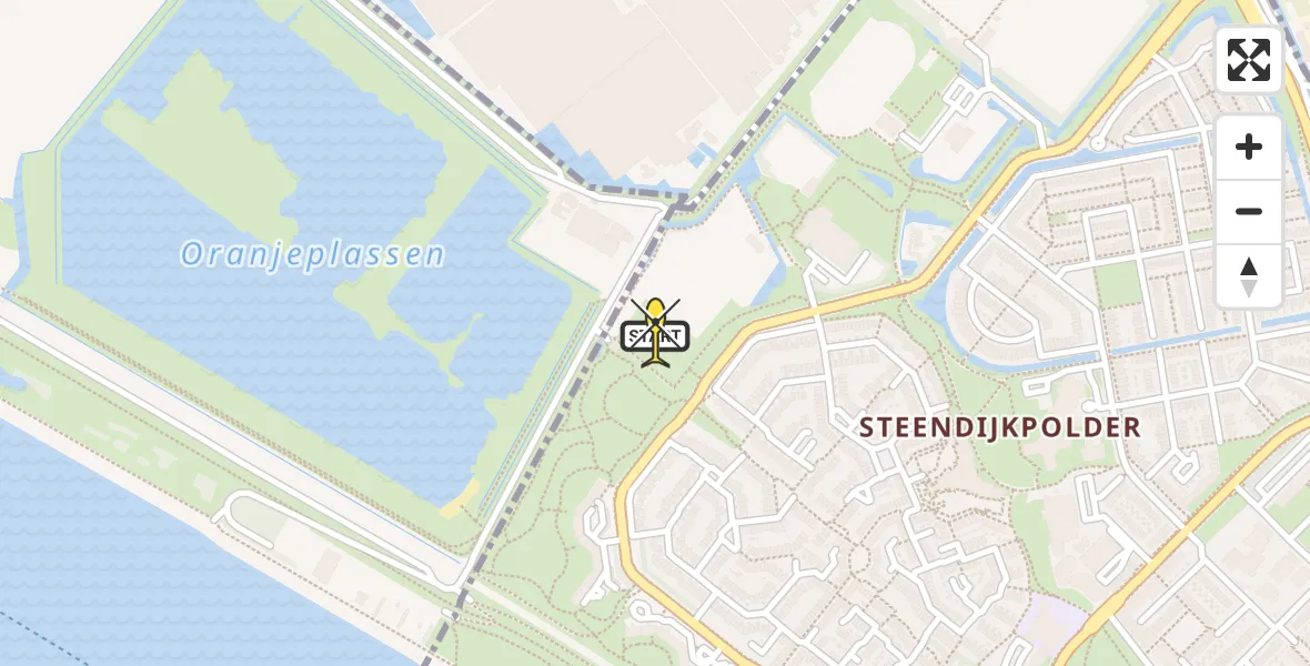 Routekaart van de vlucht: Lifeliner 2 naar Maassluis, Schenkeldijk