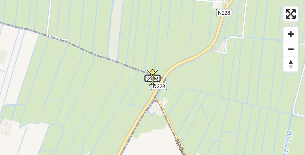 Routekaart van de vlucht: Lifeliner 3 naar Montfoort, Meerndijk