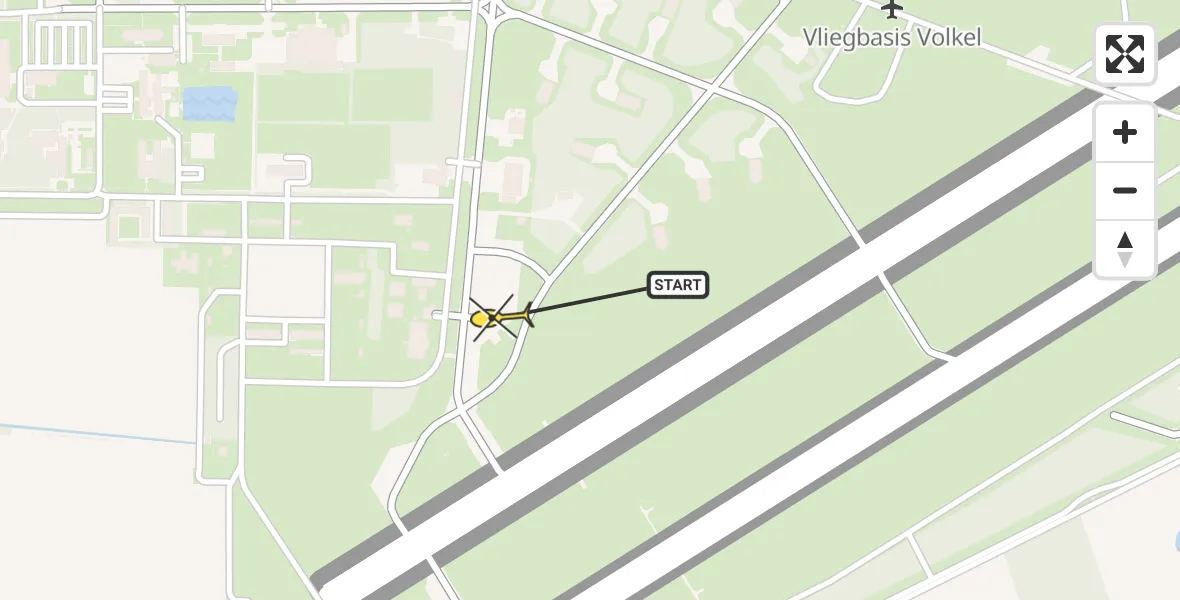 Routekaart van de vlucht: Lifeliner 3 naar Vliegbasis Volkel, Zeelandsedijk