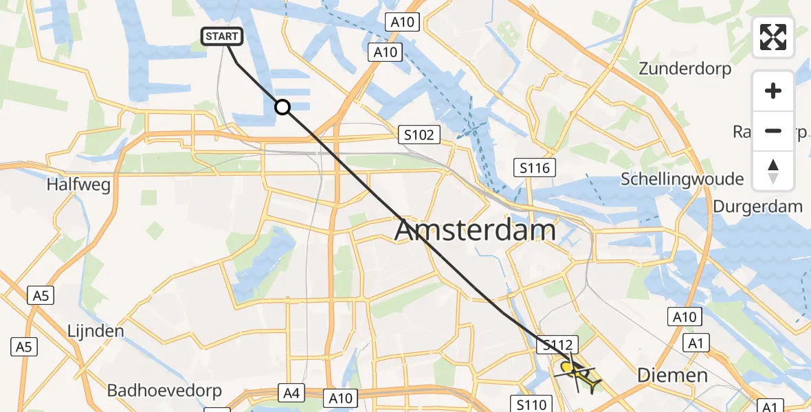 Routekaart van de vlucht: Lifeliner 1 naar Amsterdam, Bosporushaven
