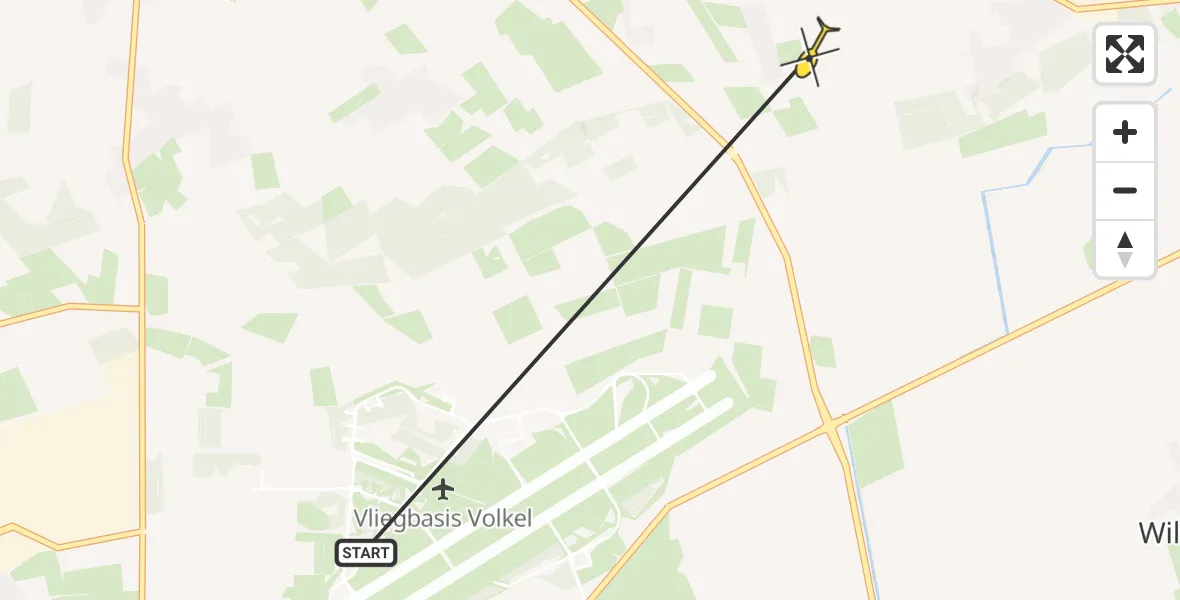 Routekaart van de vlucht: Lifeliner 3 naar Langenboom, Tarwestraat