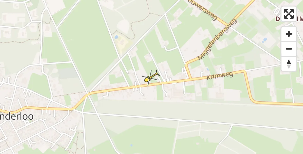 Routekaart van de vlucht: Lifeliner 3 naar Hoenderloo