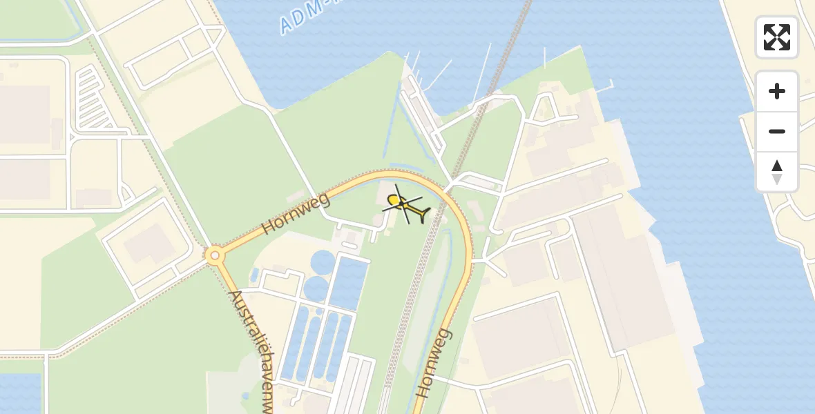 Routekaart van de vlucht: Lifeliner 1 naar Amsterdam Heliport