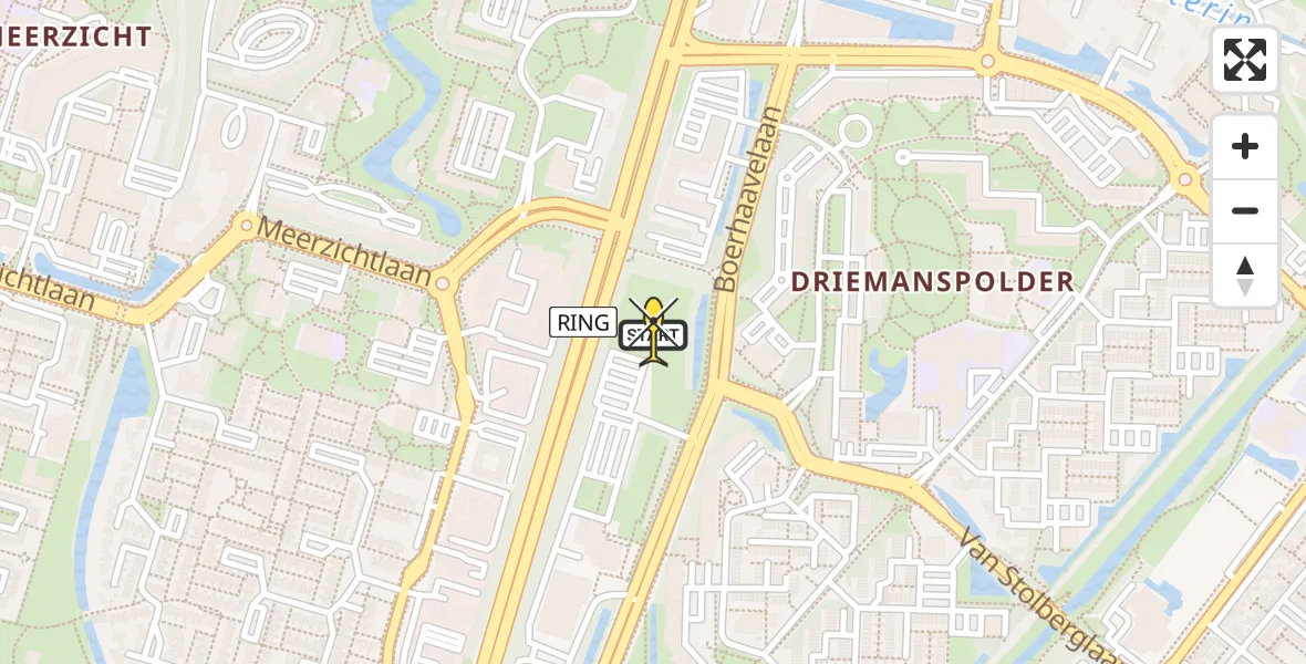 Routekaart van de vlucht: Lifeliner 2 naar Zoetermeer, Afrikaweg