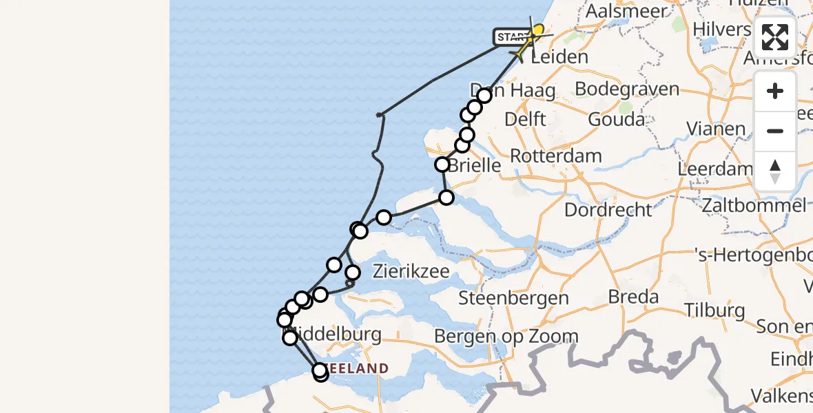 Routekaart van de vlucht: Politiehelikopter naar Katwijk, Boulevard Zeezijde