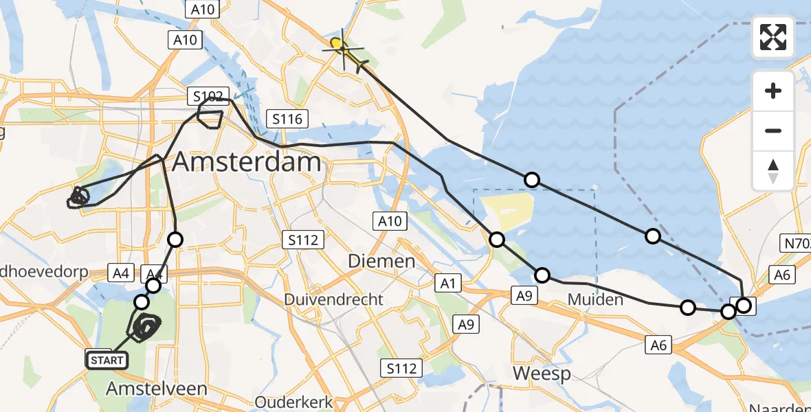 Routekaart van de vlucht: Politieheli naar Amsterdam, Heuvel