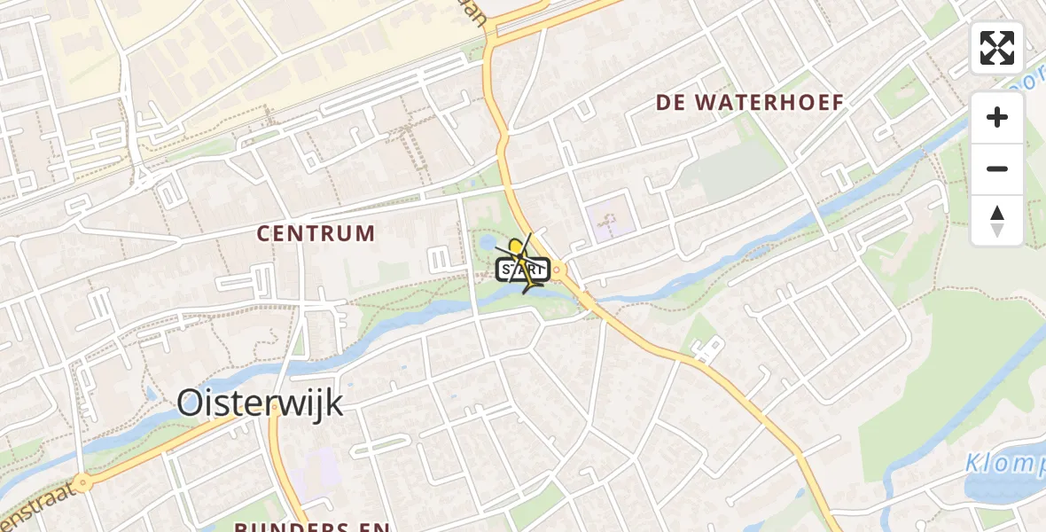 Routekaart van de vlucht: Lifeliner 3 naar Oisterwijk, Stroomdalpad