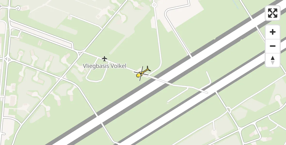 Routekaart van de vlucht: Lifeliner 3 naar Vliegbasis Volkel
