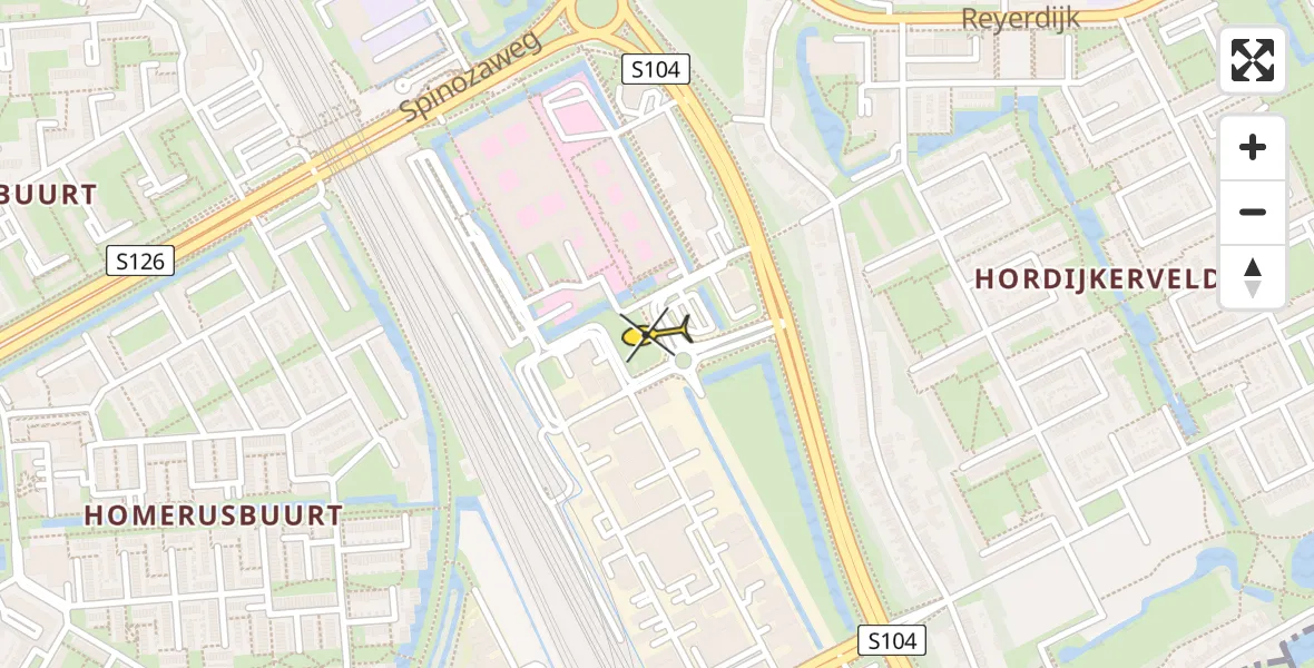 Routekaart van de vlucht: Lifeliner 3 naar Rotterdam