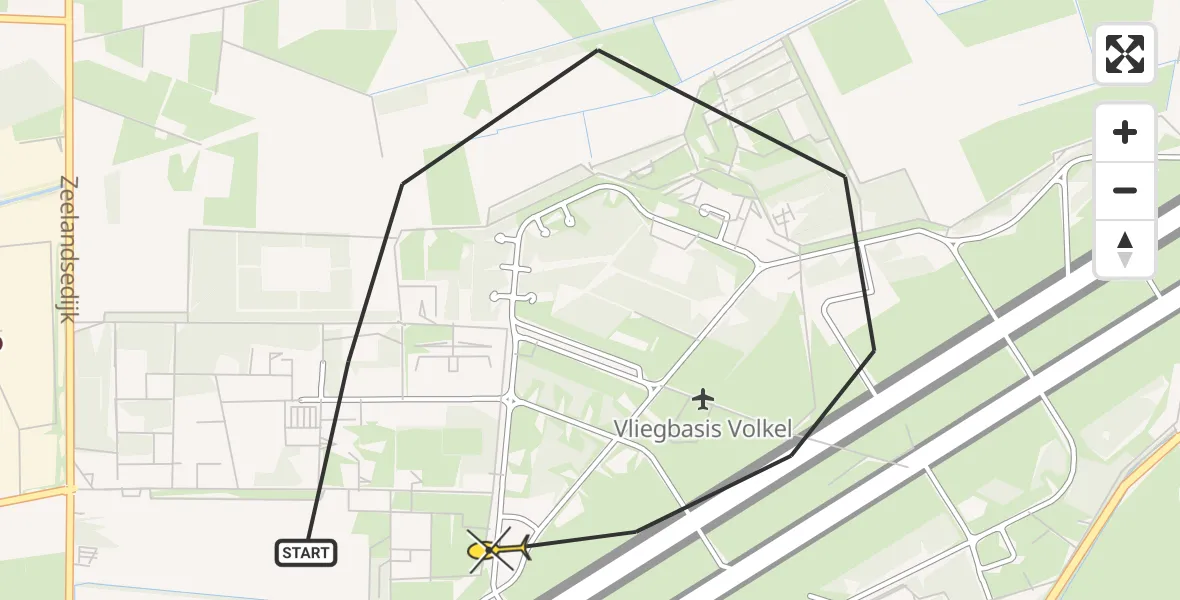 Routekaart van de vlucht: Lifeliner 3 naar Vliegbasis Volkel, Houtvennen
