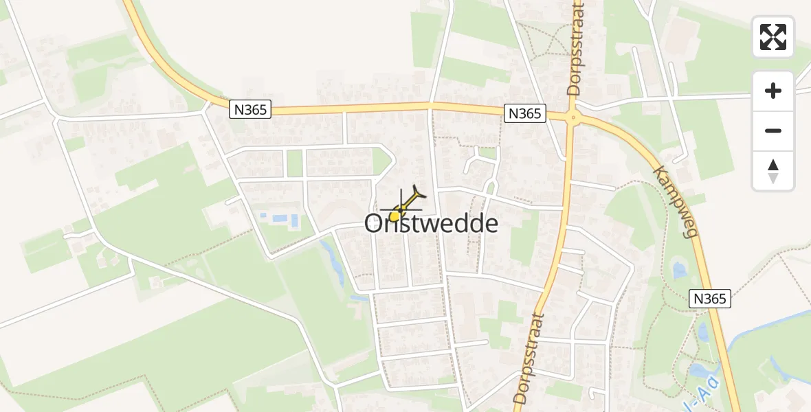 Routekaart van de vlucht: Lifeliner 4 naar Onstwedde