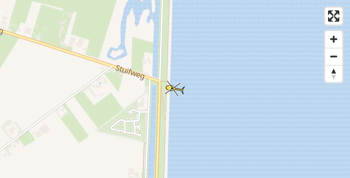 Routekaart van de vlucht: Ambulanceheli naar Oosterend