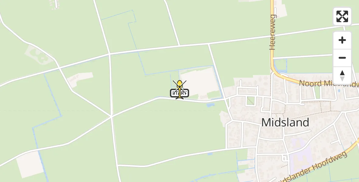 Routekaart van de vlucht: Ambulanceheli naar Midsland, Kallandspad