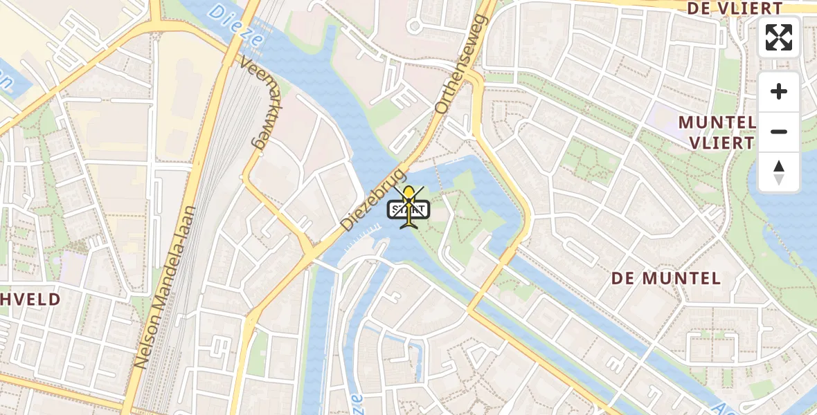 Routekaart van de vlucht: Lifeliner 3 naar 's-Hertogenbosch, Diezebrug