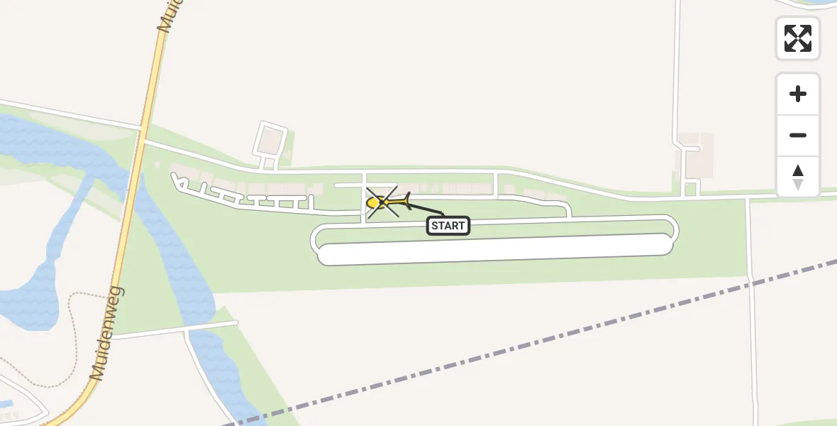 Routekaart van de vlucht: Lifeliner 2 naar Vliegveld Midden-Zeeland, Calandweg