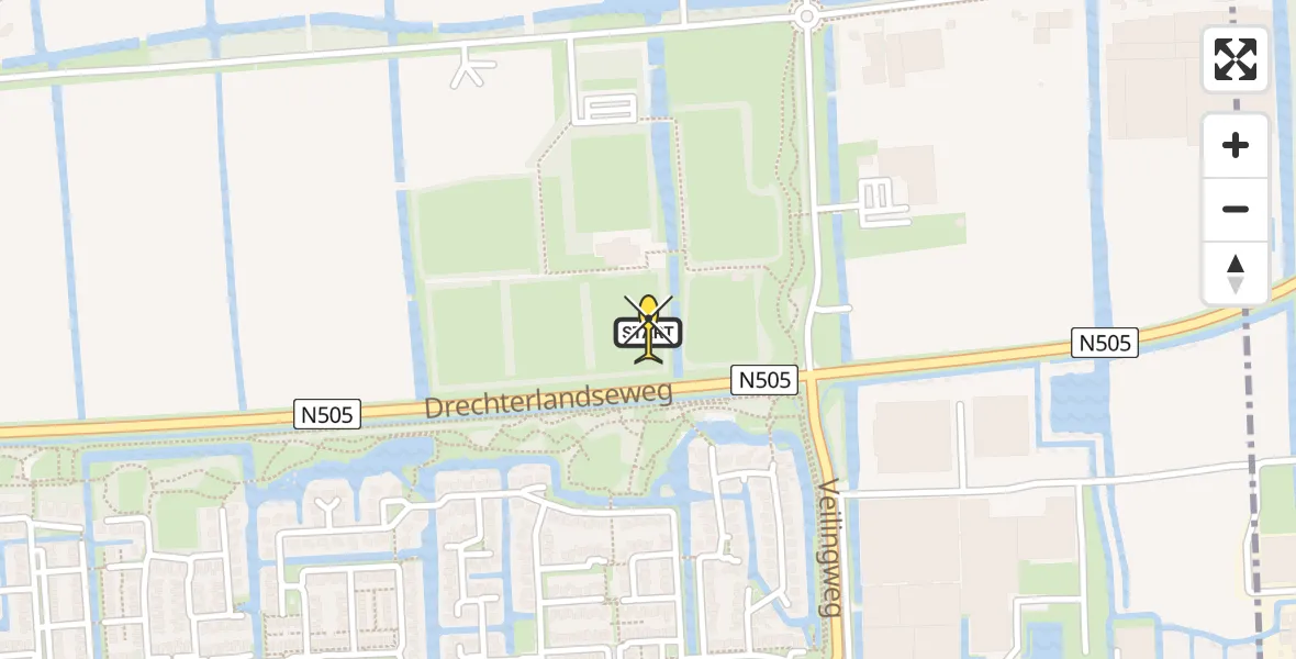 Routekaart van de vlucht: Lifeliner 1 naar Bovenkarspel, De Gouw