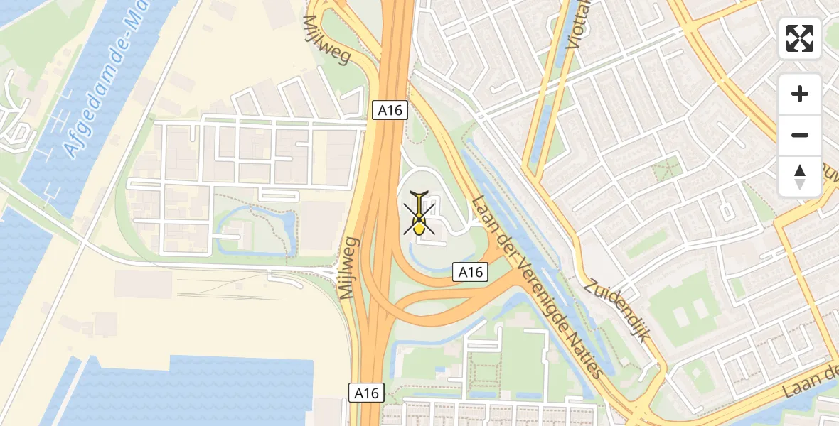 Routekaart van de vlucht: Politieheli naar Dordrecht