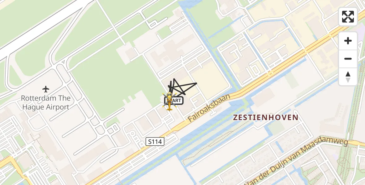 Vluchtroute Traumahelikopter Rotterdam The Hague Airport - Rotterdam The Hague Airport, 06 juni 2025, 05:14