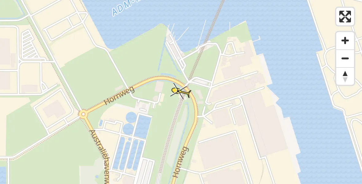 Routekaart van de vlucht: Lifeliner 1 naar Amsterdam Heliport