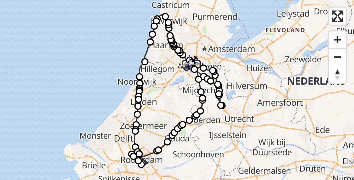 Vluchtroute Politiehelikopter Schiphol - Schiphol, 06 juni 2025, 11:06