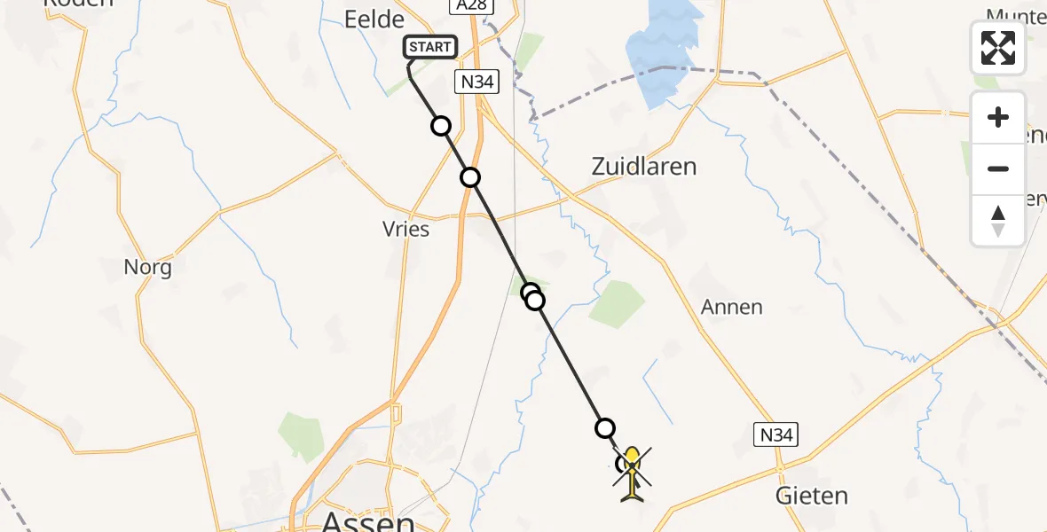 Routekaart van de vlucht: Lifeliner 4 naar Anderen, Moespot