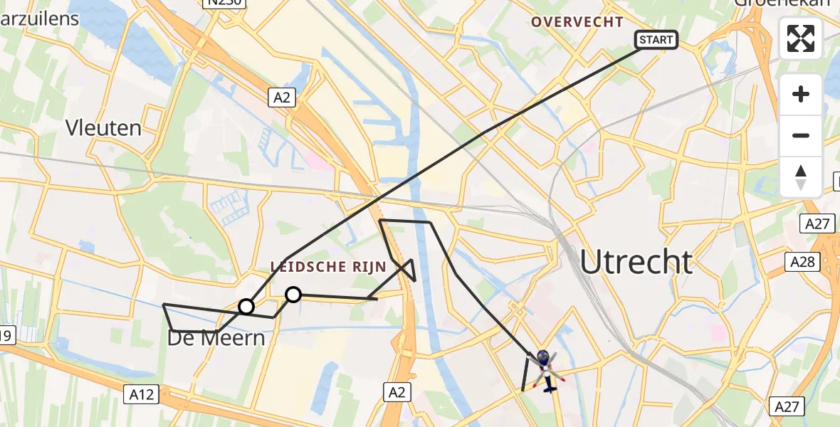 Vluchtroute Politiehelikopter Utrecht - Utrecht, 06 juni 2025, 15:02