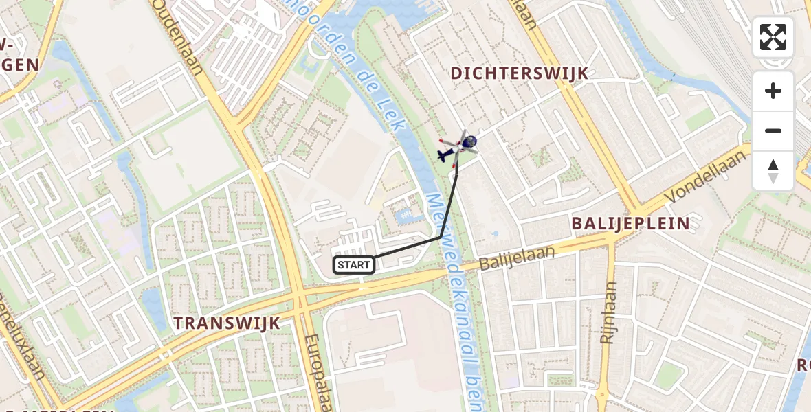 Vluchtroute Politiehelikopter Utrecht - Utrecht, 06 juni 2025, 15:14