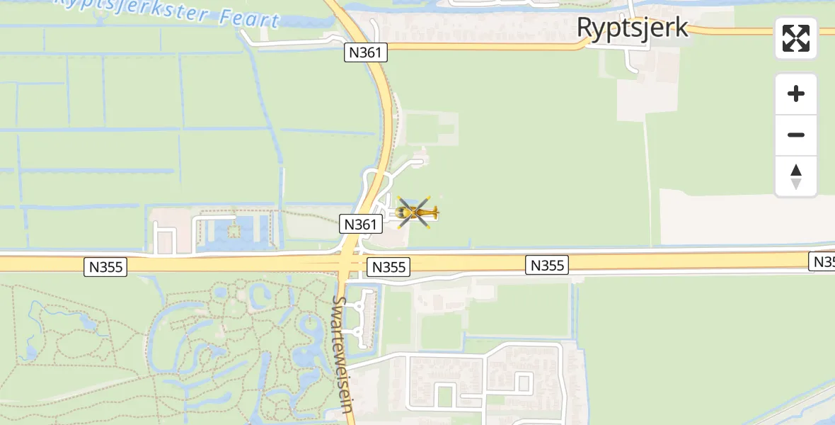 Vluchtroute Traumahelikopter Ryptsjerk - Ryptsjerk, 06 juni 2025, 17:17