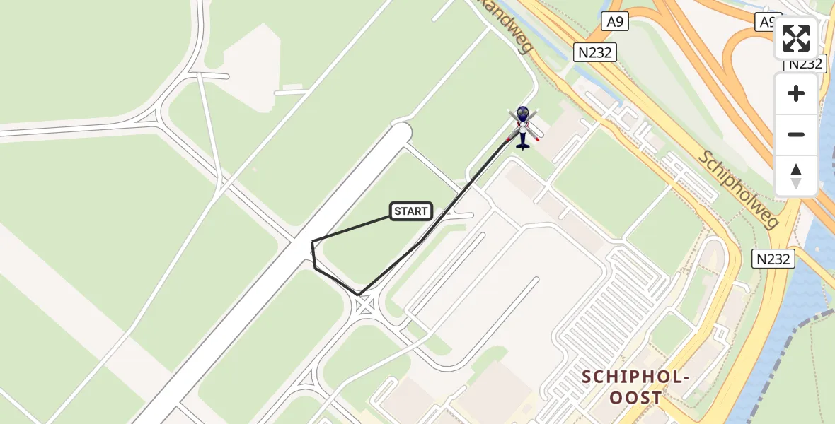 Vluchtroute Politiehelikopter Schiphol - Schiphol, 06 juni 2025, 19:19