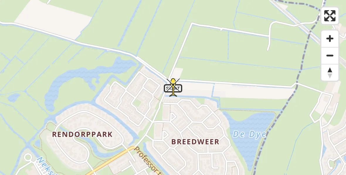 Routekaart van de vlucht: Lifeliner 1 naar Heemskerk, Mina Krusemanpark