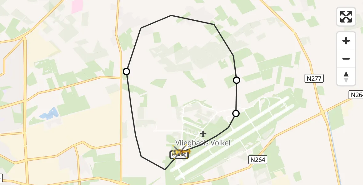Vluchtroute Traumahelikopter Vliegbasis Volkel - Vliegbasis Volkel, 06 juni 2025, 21:36