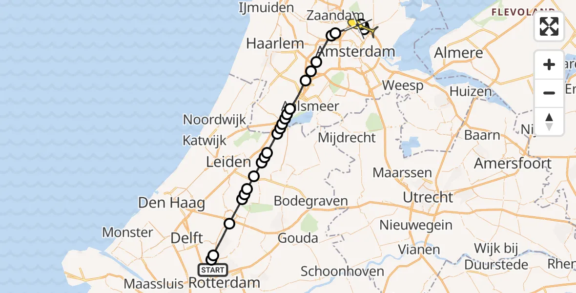 Routekaart van de vlucht: Lifeliner 2 naar Landsmeer, Dorspad