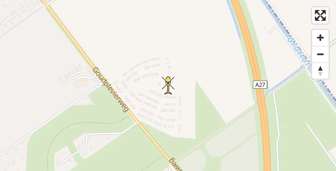 Routekaart van de vlucht: Lifeliner 1 naar Almere