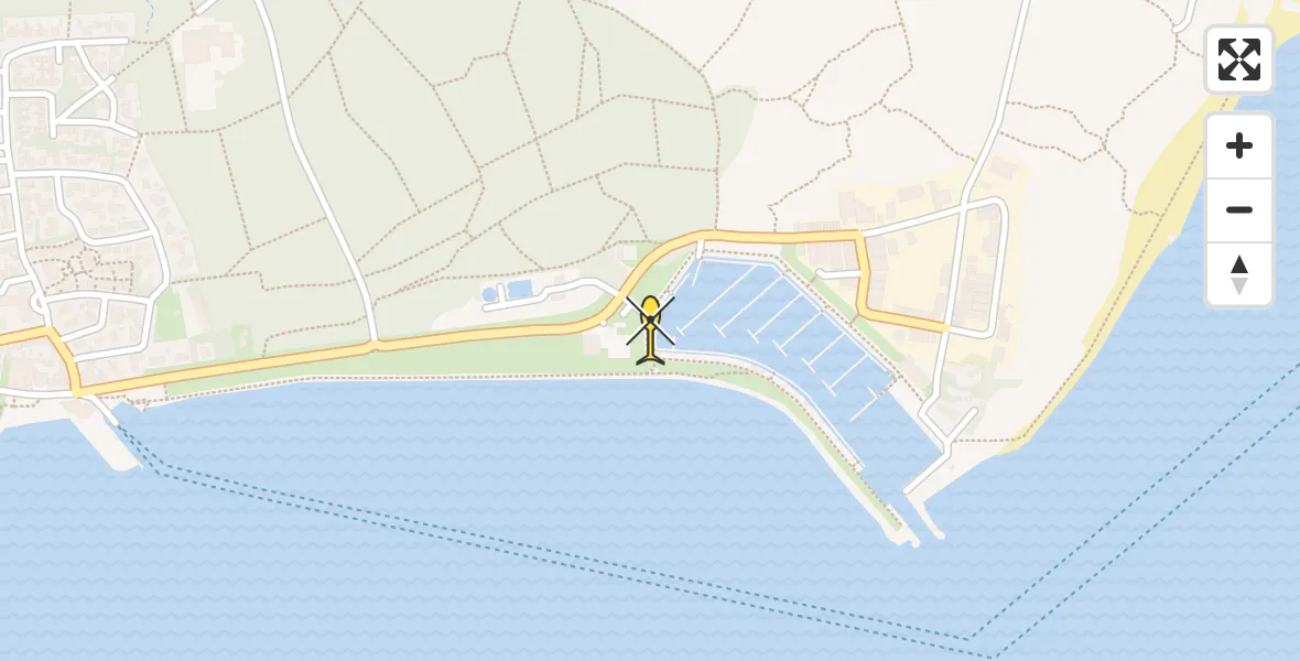 Routekaart van de vlucht: Ambulanceheli naar Vlieland Heliport