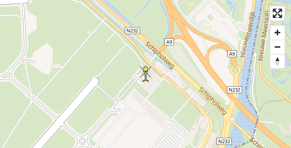 Vluchtroute Politiehelikopter van Schiphol naar Schiphol