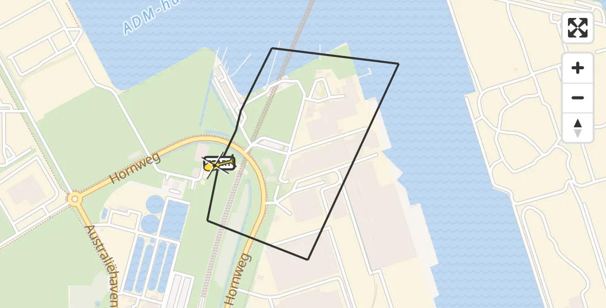 Routekaart van de vlucht: Lifeliner 1 naar Amsterdam Heliport, Capriweg