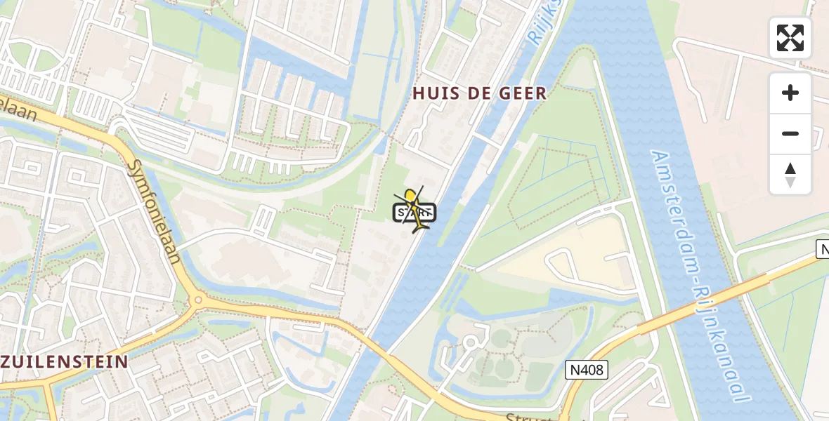 Routekaart van de vlucht: Lifeliner 2 naar Nieuwegein, Utrechtsestraatweg