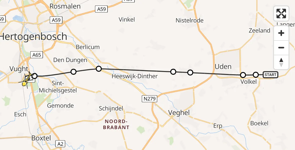 Routekaart van de vlucht: Lifeliner 3 naar Vught, Venstraat