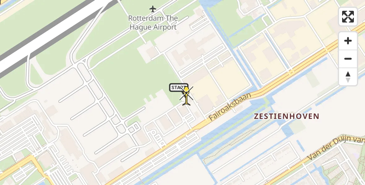 Routekaart van de vlucht: Lifeliner 2 naar Rotterdam The Hague Airport, Brandenburgbaan