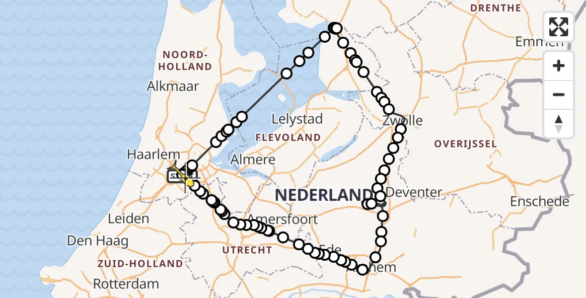 Routekaart van de vlucht: Politieheli naar Schiphol, Thermiekstraat