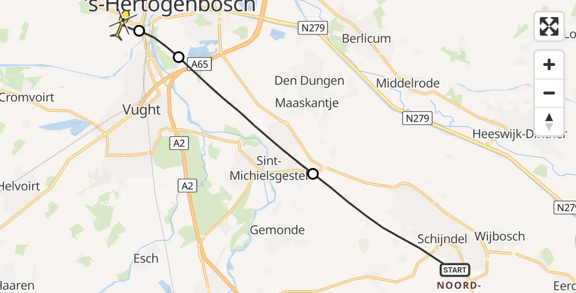 Routekaart van de vlucht: Lifeliner 3 naar Vught, Putsteeg