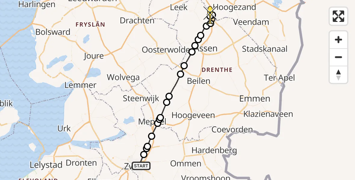 Routekaart van de vlucht: Lifeliner 4 naar Groningen Airport Eelde, Ceintuurbaan